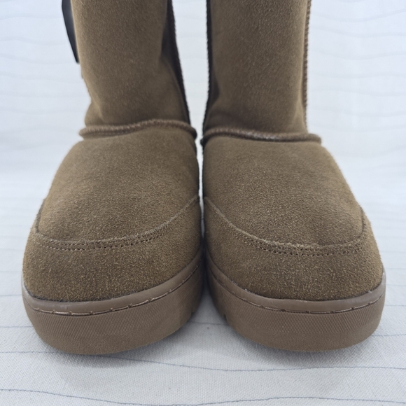 Bearpaw Unisex Brandy Brown Suede Shearling Lined Boots Size 6/7 NEW - Picture 5 of 13